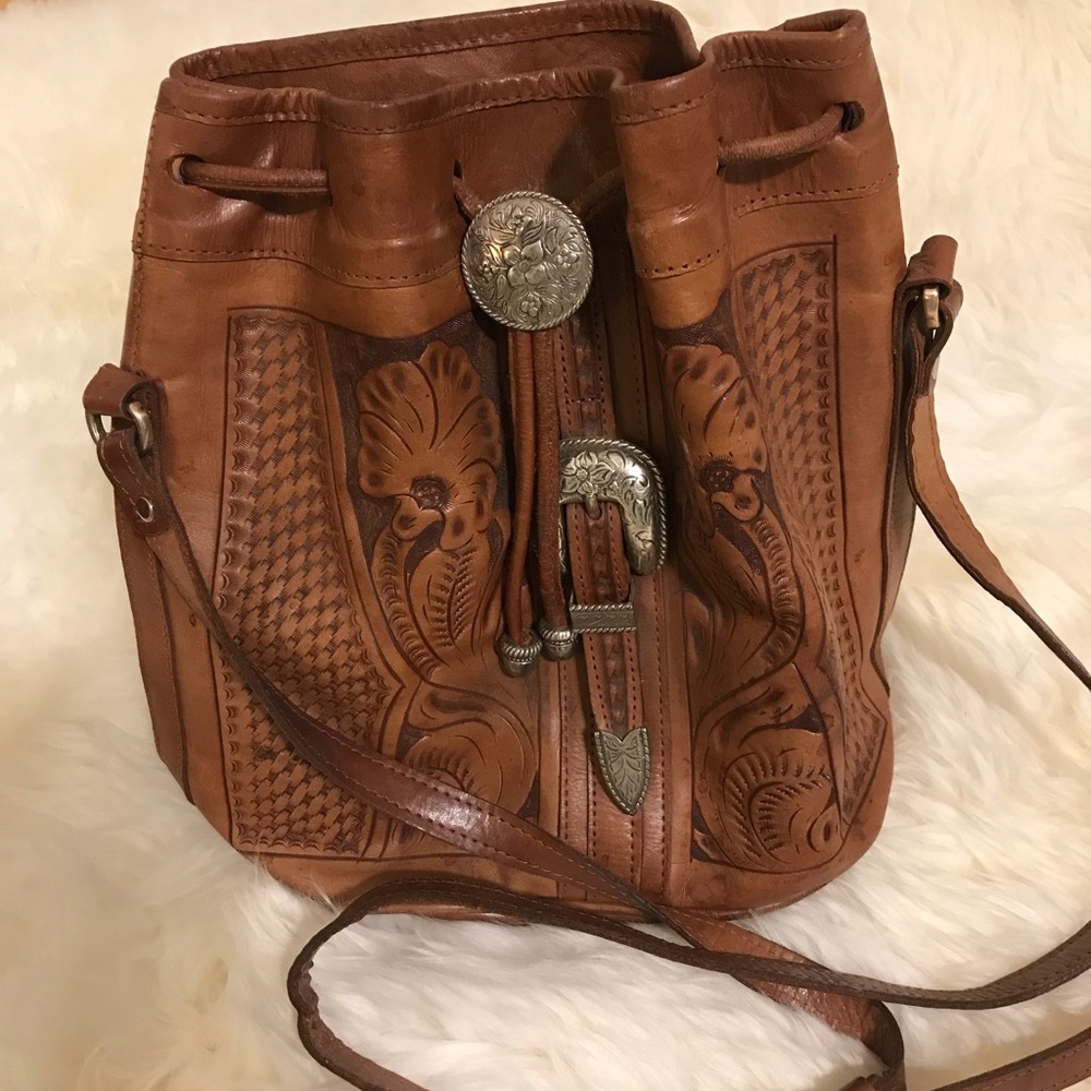 Authentic American West leather bucket bag